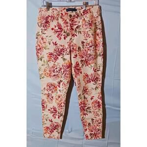 Bandolino Lisbeth Skinny Jeans Multicolor Floral Curvy Ankle Size 8